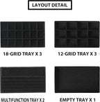Frebeauty Jewelry Organizer Tray,Stackable Velvet Jewelry Trays,Drawer Inserts Earring Organizer For Women Jewelry Storage Di
