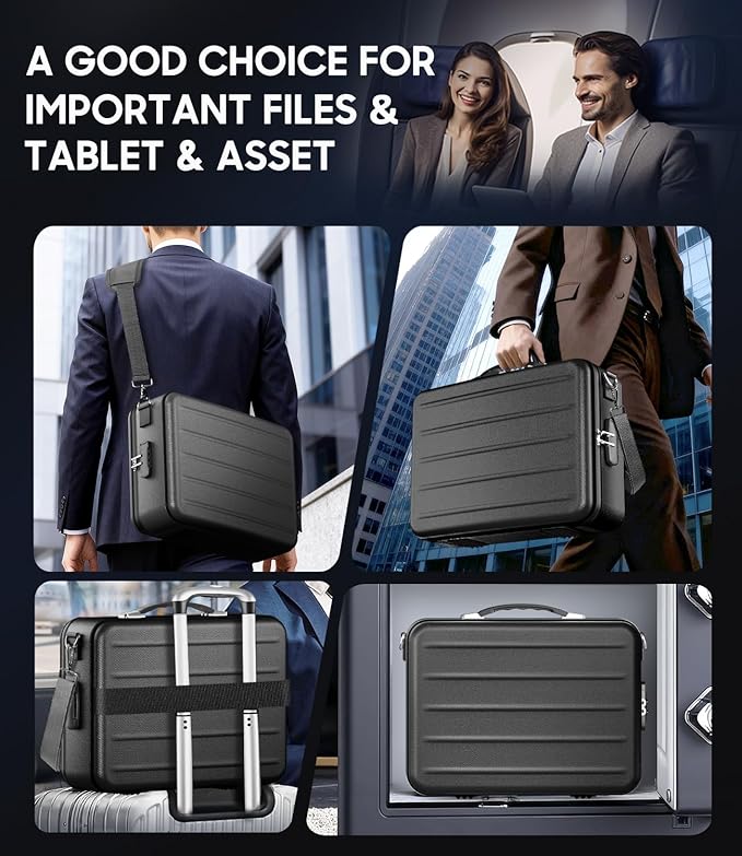 Fireproof Document Box with Lock, Hard-Shell Fireproof Safe for Home Documents, Portable Travel Fire Proof File Box for Passp