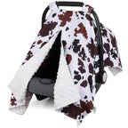 Rquite Car Seat Cover Baby, Carseat Covers Baby Boy, Minky Infant Car Seat Cover Winter, Peekaboo Opening Car Seat Canopy, Mu