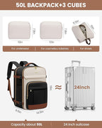 LOVEVOOK 50L Travel Backpack for Women & Men - 18 Inch Carry On Backpack & Personal Item Backpack for Airlines, Spacious and 