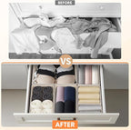 Premium Natural Linen Drawer Organizer Clothes, 21 Pack Dresser Organizer for Baby Clothes, Underwear, Socks, 3 Sizes Foldabl