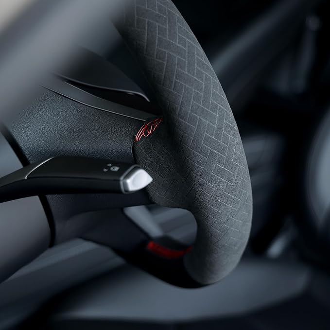 MEWANT Hand Stitched Steering Wheel Cover for Tesla Model 3 2017-2023 / Model Y 2020-2023 for Tesla Model 3/Y Accessories