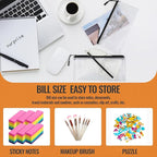 24pcs Mesh Zipper Pouch Bags 9.3 x 4.7 Inches, Black Small Clear Pouches Bulk, Travel Cosmetics Organization, Classroom and O