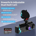 Dual Dash Cam Front and Inside, FHD 1080P Dashcam with 64GB Card, DashCamera for Cars with Night Vision, 24H Parking Monitor,