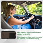 PATIKIL 1 Pcs Car Sun Visor Organizer, 12.8 x 6.5 Inch PU Leather Vehicle Storage Pouch Holder for Sunglasses Card Pen Driver License Car Accessories, Brown