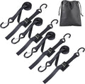 Upgraded 1'' x 8' Tie Down Straps, Cargo Roof Rack Strap Cam Buckle with Hooks, Heavy Duty Secure Strap, Black - Pack of 4