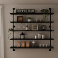 Floating Shelves for Wall Bookshelf Industrial Pipe Shelving Shelves 48 Inch 5 Tier Natural Wood Planks Rustic Wall Shelves H