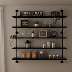 Floating Shelves for Wall Bookshelf Industrial Pipe Shelving Shelves 48 Inch 5 Tier Natural Wood Planks Rustic Wall Shelves H