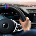 Carbon Fiber Pattern Steering Wheel Cover Sports Steering Wheel High-Grade Leather Set for X1 X3 X5 M