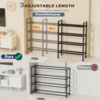 Mavivegue Expandable Shoe Rack, 4-Tier 19"-43.3" Adjustable Shoe Rack for Closet,Hall Entryway,Front Door,Garage, Sturdy Stee