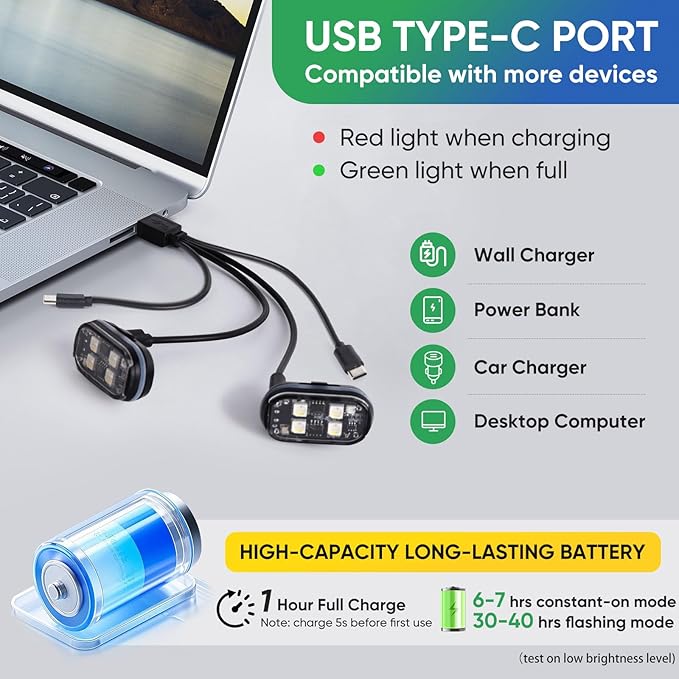 4PCS Wireless LED Lights with Remote Control, Upgraded 4LEDs 8 Colors, Interior Underglow Anti Collision Warning Strobe Light for Car Motorcycle Bike Drone Aircraft