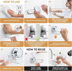 LEVERLOC Soap Holder Shower with Hooks, Bar Suction Cup Soap Dish Tray for Wall, Rust-Proof Stainless Steel Sponge Caddy for 