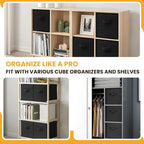 Large Storage Cubes- 13 Inch Cube Storage Bins for Organizing Shelves Kallax - Nursery Closet Organization Bins for Clothes B