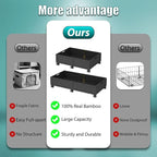 Wood Under Bed Storage Containers Underbed Organizer with Wheels Sturdy Wood Rolling Under Bed Shoe Storage Organizer 2 Packs