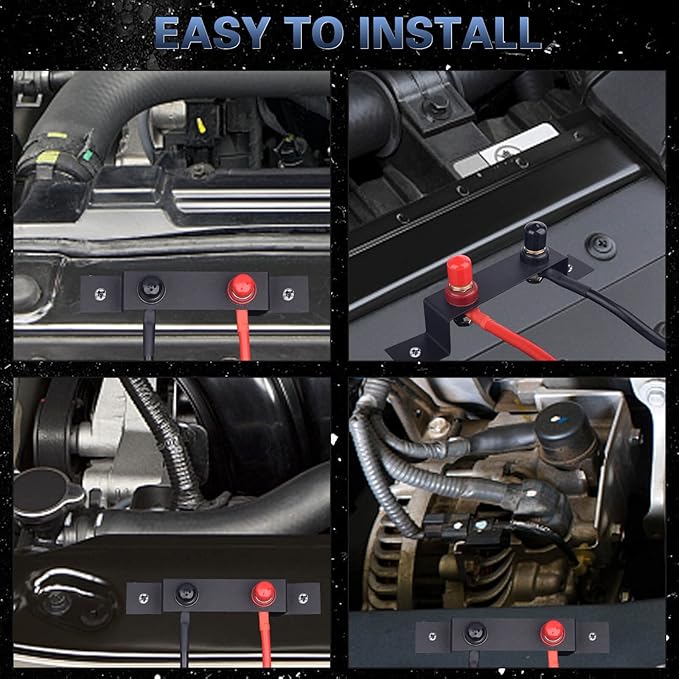 Battery Jump Post Kit with 𝟱𝟵 𝗶𝗻𝗰𝗵 Cable and Metal Insulation Mounting Bracket,Outdoor Heavy Duty Remote Battery Charging Posts Battery Terminals Relocation Kit (Battery Jump Post Kit)