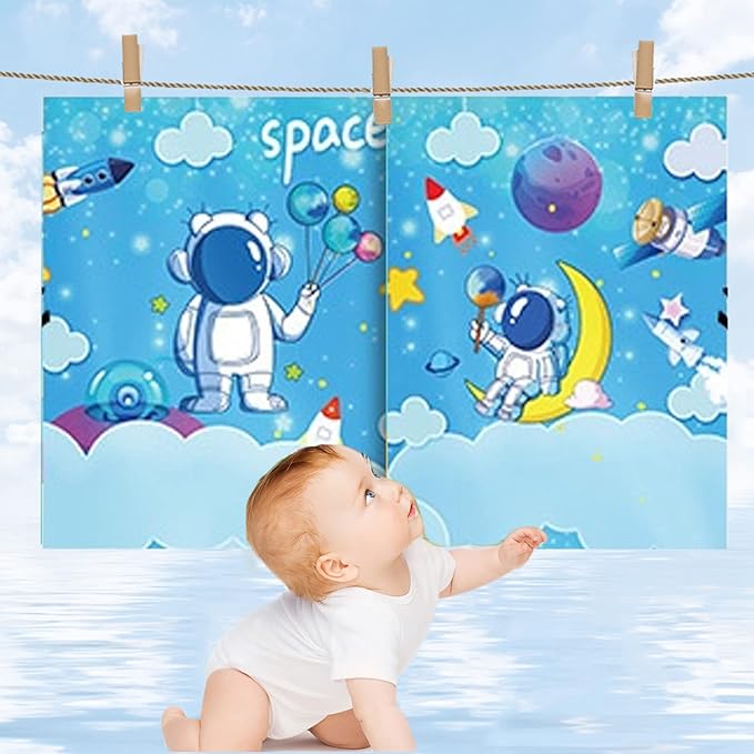 Car Sun Shade for Baby - EOHMAK Car Side Window Sun Shade Cover Upgrade Double Opening Car Interior Curtain Sun Blocker Blind (Light Blue Space, 1 Pack)