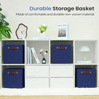FinishingBo 6-Pack Storage Cubes with Handles & Label Holders Basket, Closet Cube Home Organizer Bins(Blue, 10.5*10.5*11 inch
