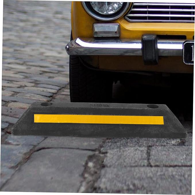 Parking Stopper for Garage Reflective Wheel Stopper for Easy Vehicle Alignment Parking Block Compact for Use for Driveways