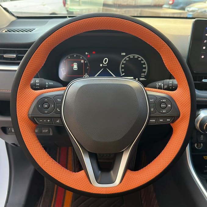 MEWANT Hand Sewn Steering Wheel Cover for Toyota Camry 2018-2019/Toyota Avalon 2019/Toyota Corolla 2019-2020/Toyota RAV4 2019 Steering Wheel Accessories
