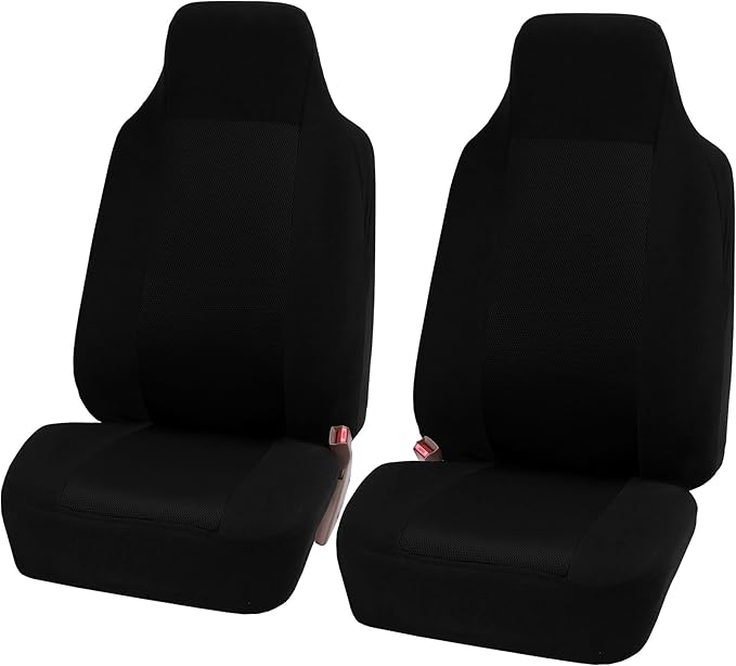 FH Group All Purpose Flat Cloth Car Seat Covers for Bucket Seats, 2 Piece Universal Fit, Washable Seat Covers for SUV, Sedan,