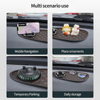 Multifunctional Car Dashboard Organizer - Anti-Slip Phone Holder with 360° Rotation, Parking Number Pad & Storage for Sunglas
