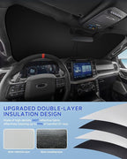 Front Windshield Sun Shade for Ford Bronco 2021-2025,Upgraded Nano Materials Window Sunshade Sun Visor Protector for Ford Bronco Accessories,Blocks 99% UV Rays, Keeps Car Cool