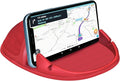 Loncaster Car Phone Holder, Car Phone Mount Silicone Car Pad Mat for Various Dashboards, Slip Free Desk Phone Stand Compatible with iPhone, Samsung, Android Smartphones, GPS Devices and More (Red)