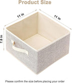 Storage Baskets, 11-Inch Woven Fabric Bins, Storage Cubes with Reinforced Handles, Organizer Bins for Closet Shelves, Foldabl