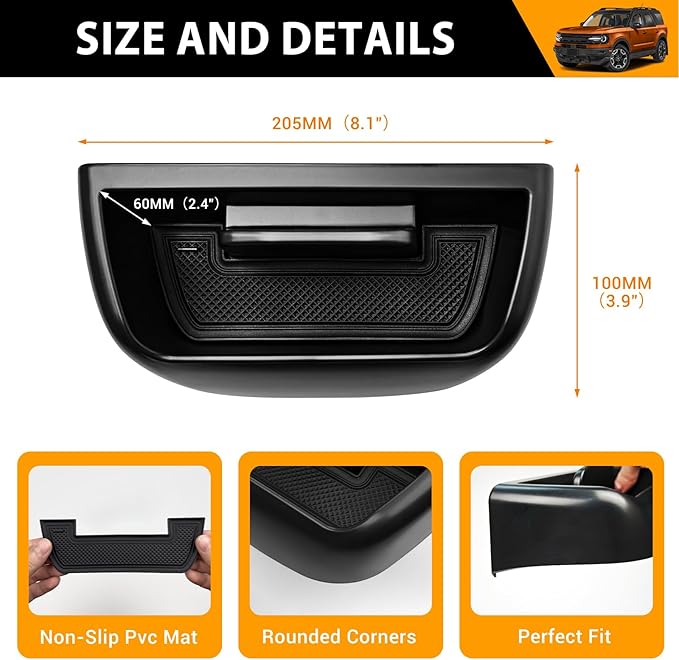 Center Console Organizer Compatible with 2021-2024 Ford Bronco Sport CX430 Dash Storage Tray Dashboard Organizer for Bronco Sport Accessories(Dash Storage Tray)