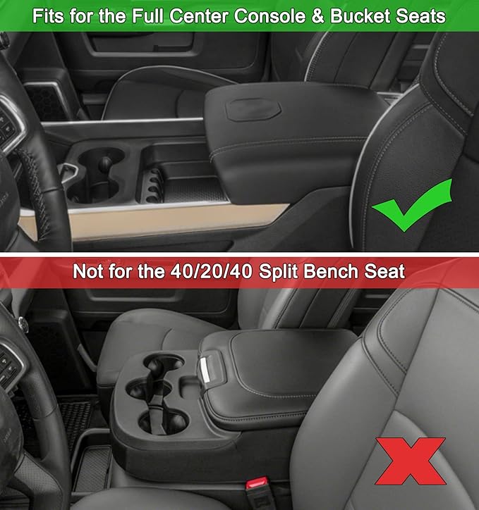 PIMCAR Compatible with 2019-2024 2025 2026 Dodge RAM 1500 2500 3500 Center Console Organizer ABS Plastic Material Interior Accessories Armrest Box Insert Tray (Black Trim)