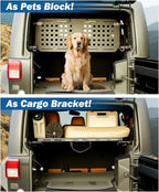 JOYTUTUS Rear Cargo Rack Basket with Gas Shock Compatible with 2007-2018 Wrangler JK (Only for 4 Doors Hard Top), 350 LBS Capacity Trunk Storage Rack, Pet Barrier Molle Panel, Black