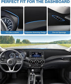 FIILINES Dash Cover for Nissan Sentra 2020-2025(S/SV/SR), Dashboard Mat Cover Sunshade Nonslip Mesh Protector No Glare Black