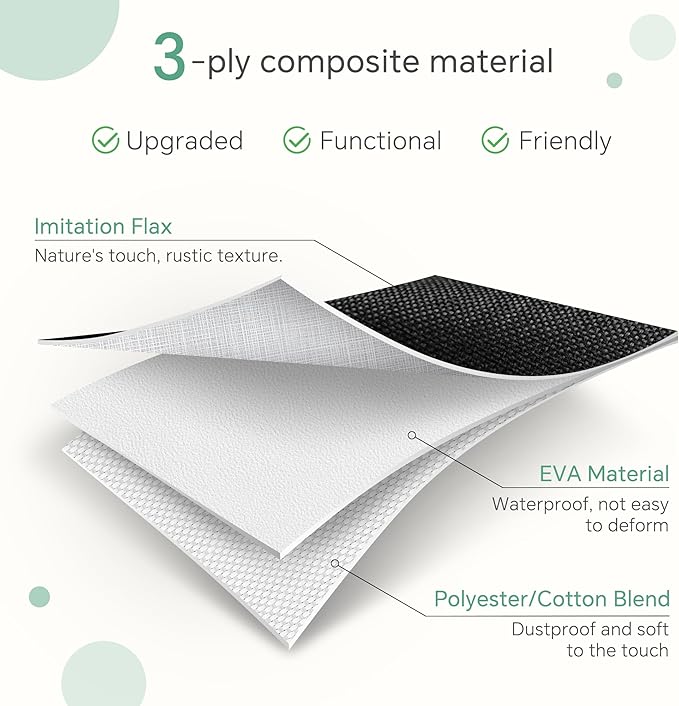 FinishingBo Large 11x11 Inch Cube Storage Bins with Cotton Handles for Closet, Shelves, Clothes, Towel (White/ Black-6 Pack)