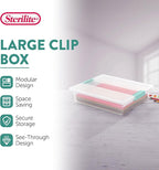 Sterilite 6-Pack Clip Box, Stackable Clear Plastic Bins with Latching Lids, Large - Writing, Arts or Crafts Supplies Storage 