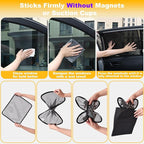 XCBYT 4-Pack Car Window Shades for Baby & Driver- Static Cling Side Window Sun Shade Combo with Transparent & Semi-Transparent - Car Window Covers with Glare & UV Blocker, Privacy Protection