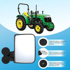 2 PCS Magnetic Tractors Mirror, Forklift Rear View Mirror – 6.69" × 5.11", Tractor Side Mirror with 2.16" Strong Dual Magnets, No-Drill Installation