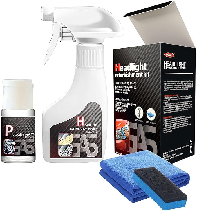 Ogas Headlight Restoration Kit, Removes Yellowing & Oxidation, Extremely Hydrophobic, Maximum Gloss & Shine for All Vehicles