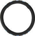 FH Group Universal Fit Genuine Leather Sport Steering Wheel Cover Fits Most Cars, SUVs Blue
