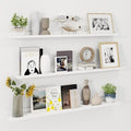 Axeman 48 Inch Floating Shelves | White Picture Ledge Shelf Set of 3 | Rustic Wood Wall Shelves with Lip | 48" White Picture 