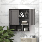 TaoHFE Grey Bathroom Cabinet,Bathroom Wall Cabinet with 2 Door Adjustable Shelves,Over The Toilet Storage Cabinet,Bathroom Ca