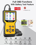 MOTOPOWER MP69033 Pro OBD2 Scanner Code Reader Check Engine Fault Light Diagnostic Scan Tool with Battery Tester