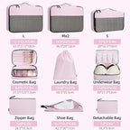 BAGAIL 8 Set/9 Set Packing Cubes Luggage Packing Organizer for Travel, Suitcase Packing Bags for Travel Accessories