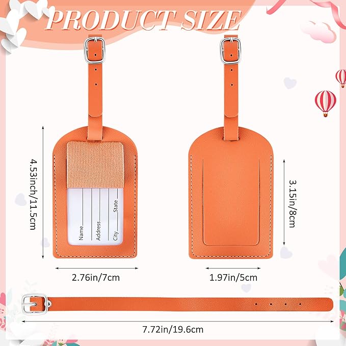 Dunzy 30 Pieces Leather Luggage Tag Women Identifiers Travel Suitcase Tags for Luggage Travel Backpack Bag Wedding Favors Wom