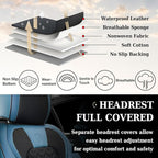 Coverado Car Seat Cover Winter, Front Seat Cover, 2PCS Car Seat Protector, Seat Covers for Cars, Breathable Faux Leather Car 