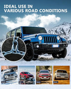 SCITOO QG2228CAM Snow Chains for Car Pickup Trucks SUV,Universal Emergency Tire Traction Chain,Anti-Skid Thickening Tire Chai
