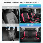 Road Comforts Seat Covers, Premium Leather Car Seat Covers Full Set for Women Girls,Airbag Compatible, Automotive Seat Covers