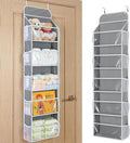 Yecaye 5-Tier Over the Door Organizer Hanging, Toy Stuffed Animal Storage, Behind the Door Storage with 5 Clear View Windows 