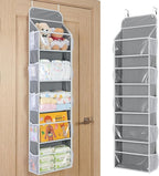 Yecaye 5-Tier Over the Door Organizer Hanging, Toy Stuffed Animal Storage, Behind the Door Storage with 5 Clear View Windows 