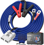 2/0 Gauge 30 FT Heavy Duty Jumper Cables, 1500Amp Quick Connect Booster Cables for 12V & 24V Cars, SUVs and Trucks, Kit with Carry Case, Gloves, Brushes