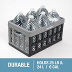 CleverMade Eco Collapsible Shopping Basket with Handles, 24L Stone, 3 Pack
